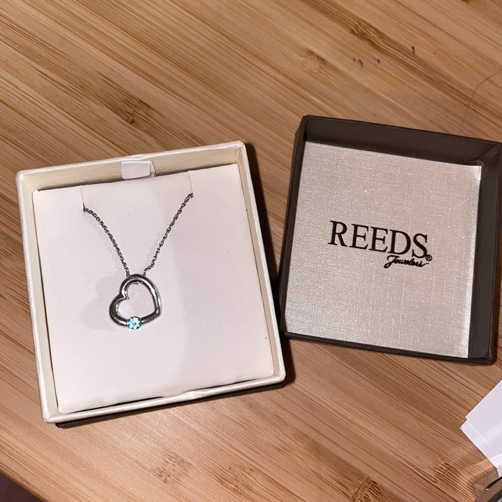 Real Silver heart necklace with Tanzanite stone